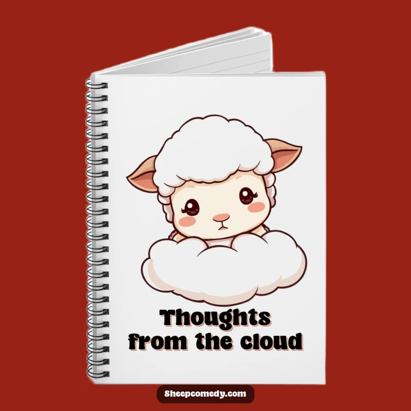 Funny Sheep Peeking Notebook, Gentle Cloud Journal, Ideal Funny Gift for Notes