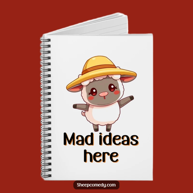Funny Straw Hat Sheep Notebook - Jot Down Your Goofy Ideas