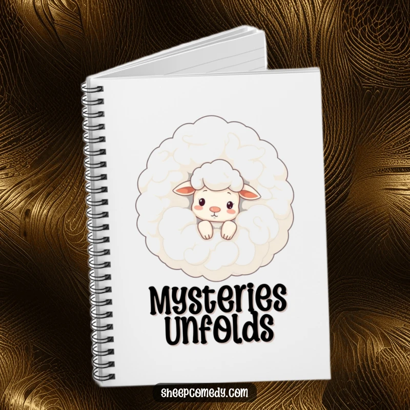Funny sheep notebook: a curious sheep peeks from behind a big, woolly cloud, ready to hold your sky-high thoughts.