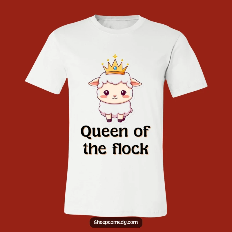 Funny Sheep Queen T-Shirt - Humorous Royal Tee for Majestic Sheep Lovers!