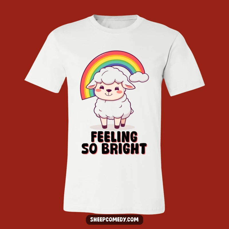 Funny Sheep Rainbow Balance T-Shirt: Silly Grin Tee, Awesome Funny Gift