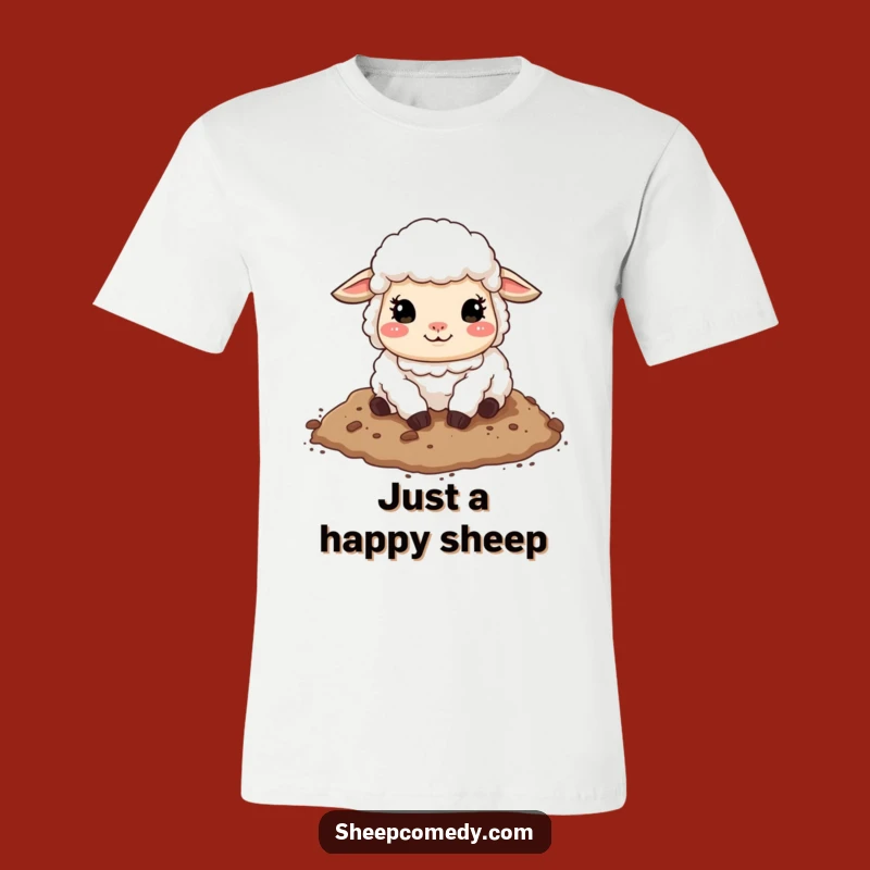 Funny Sheep Rolling in Dirt T-Shirt - Comical Farm Animal Tee