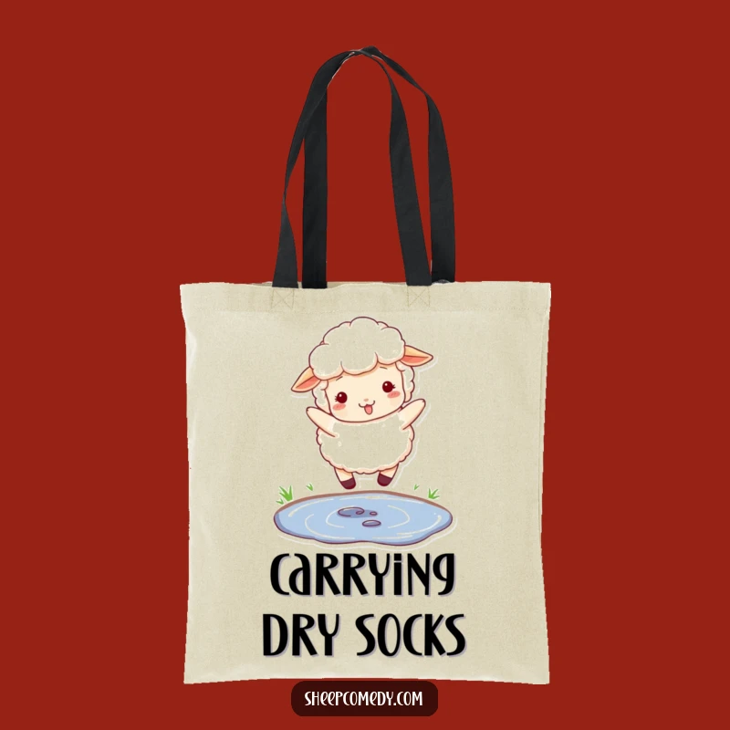 Funny Jumping Sheep Tote Bag - Fluffy Puddle Jumper, Practical Gift
