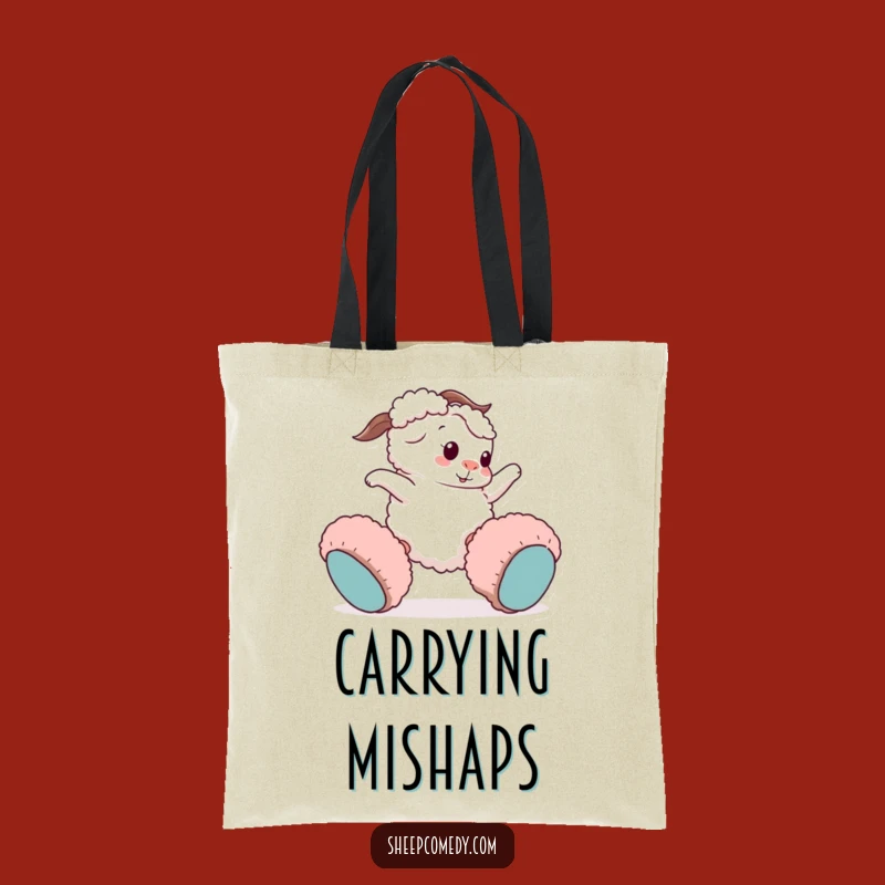 Funny Sheep Tripping Tote Bag: Clumsy Sheep's Carry-All Gift