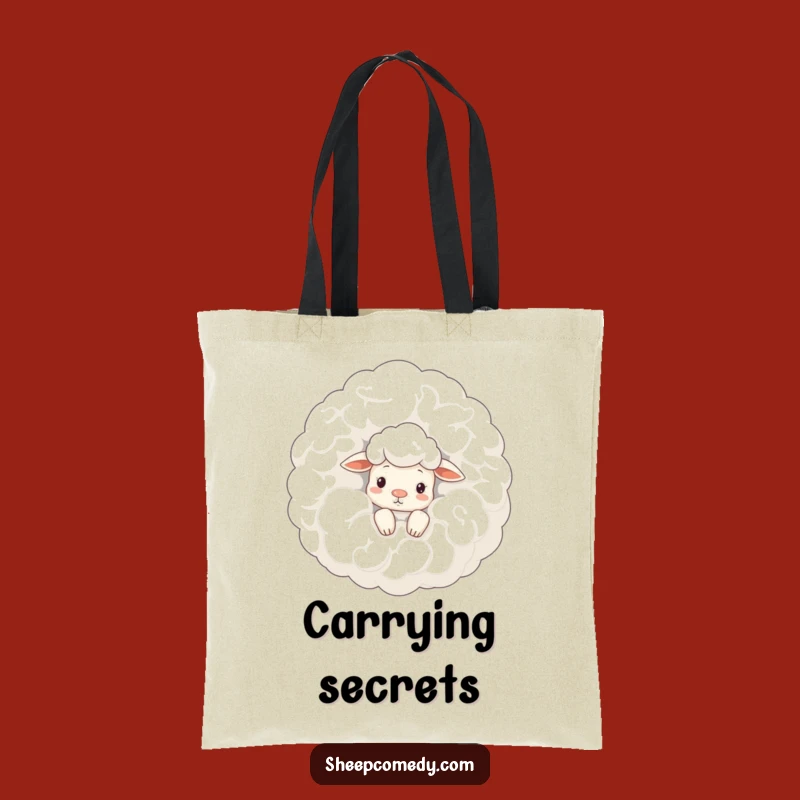 Funny Sheep Cloud Peek Tote Bag: Sky Sheep's Carry-All Gift