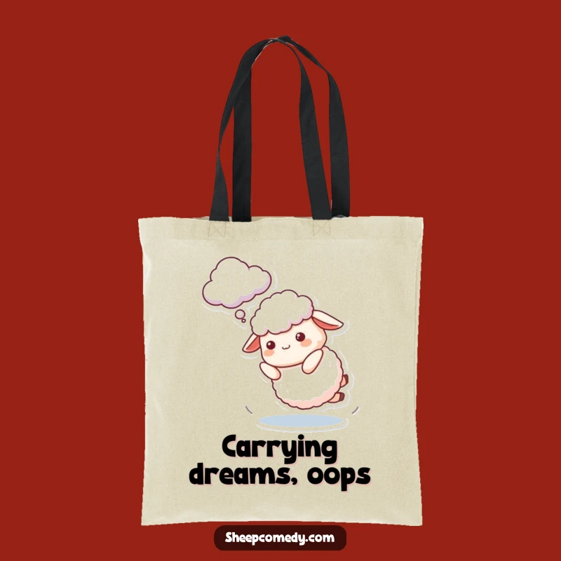 Dreamer's Chase Sheep Tote Bag: Carry Your Ambitions, A Fun Funny Gift