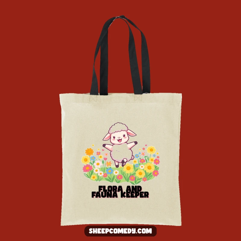 Funny Happy Sheep Tote Bag - Carry Joy and Flowers Everywhere