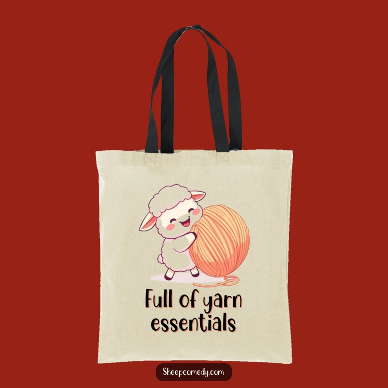 Funny Sheep Yarn Ball Butting Tote Bag: Carry Your Laughs in Style