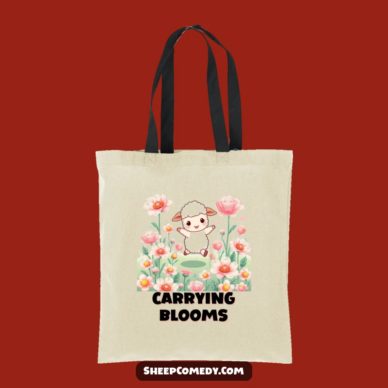 Funny Sheep Flower Skip Tote Bag: Garden Sheep's Blooming Carry-All Gift