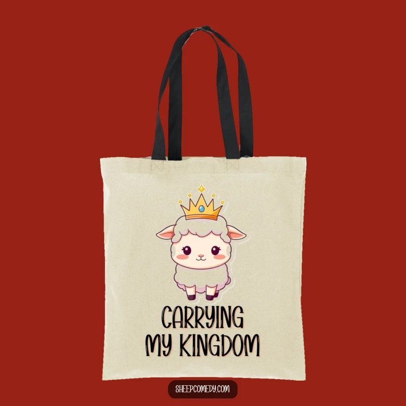 Funny Sheep Queen Tote Bag - Stylish & Humorous Accessory for Royal Sheep Fans!