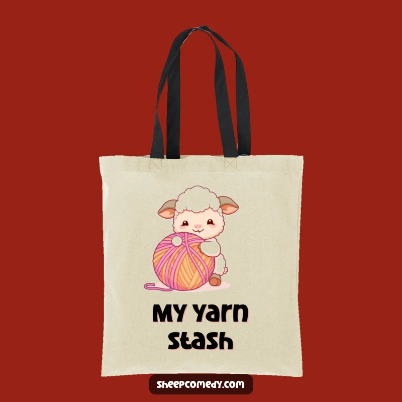 Funny Sheep Yarn Tote Bag: Whimsical and Amusing Craft Carryall