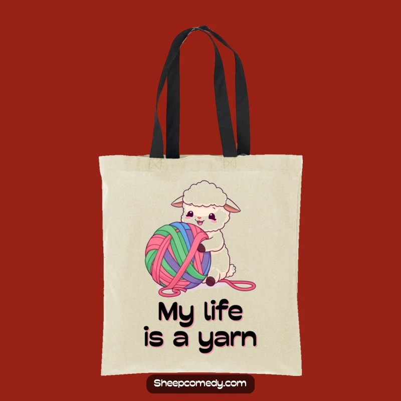 Funny Sheep Yarn Tote Bag: Carry Your Essentials with Hilarious Style!